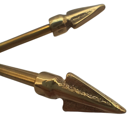 Polished Brass Crossed Arrows Metal Sculpture Desk Table Top Modern Home Decor - Picture 6 of 8